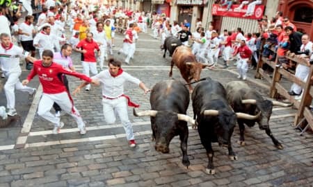 Running of the bulls in San Fermin (Pamplona - Spain)