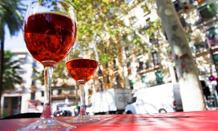 Two glasses of red wine